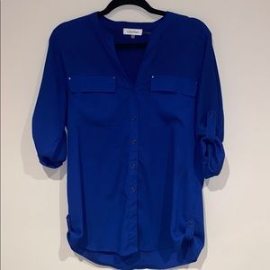 Calvin Klein Blue Button Down Blouse